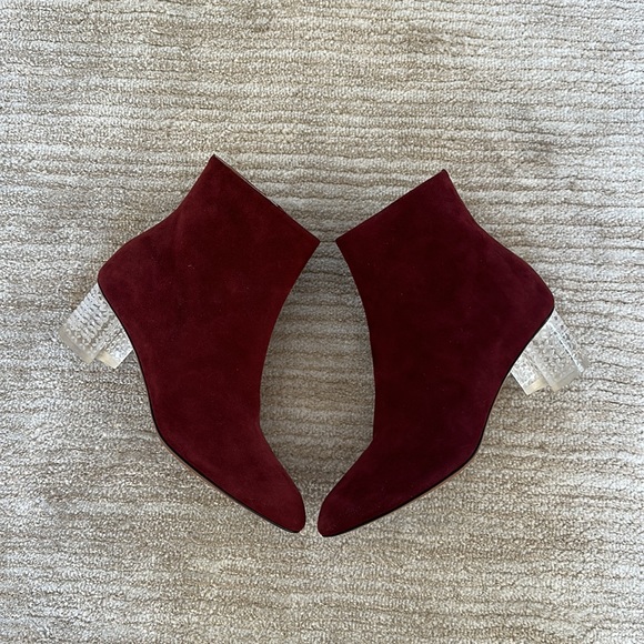 Alaia Shoes - NWT Alaia Suede Plexi Heel Ankle Boots Size 36